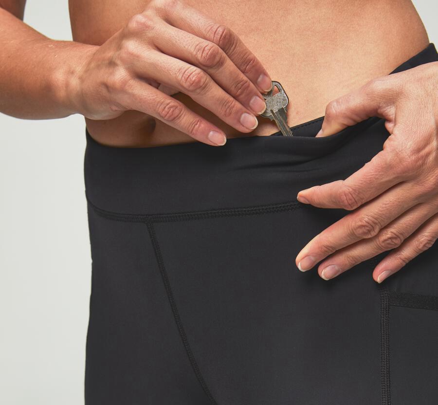Hoka One One Womens Pants - Performance Crop Tight - Black - QMJN59736